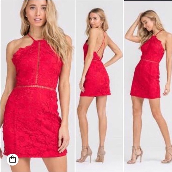 1 Left! Sexy❤️Lush Red halter dress - Picture 2 of 3